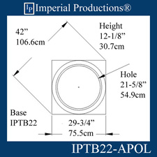 IPTB22 fits a 21-1/2" column
