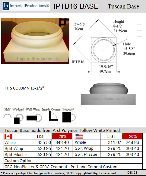 IPTB16 Base Hole 15-5/8" 