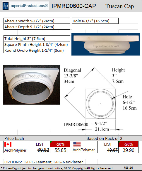 Tuscan Cap Brochure IPMRD0600C