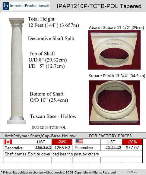 IPAP1210P-TCTB-POL Tuscan Column