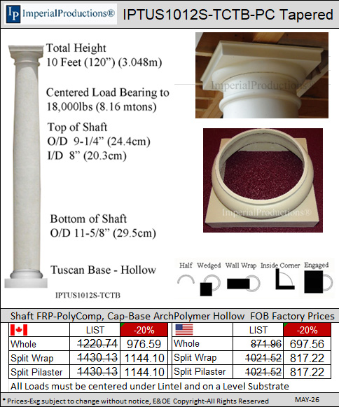 Tuscan 10 Feet 12 inch column brochure and order form