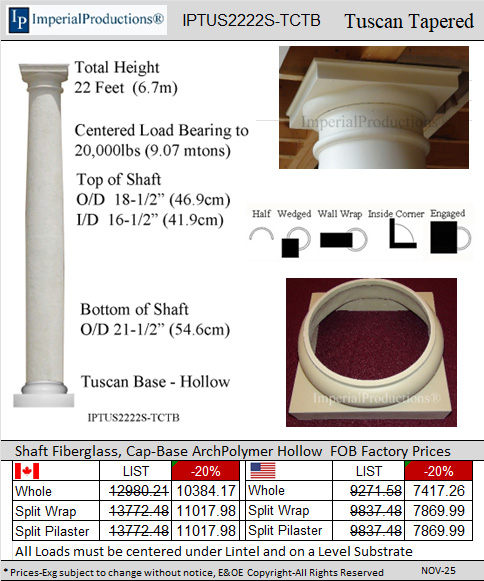IPTUS2222S-TCTB 22 feet high 22 inch diameter