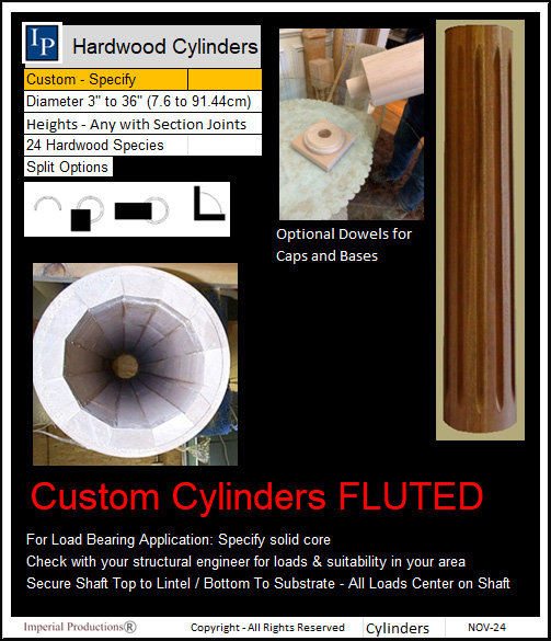 Hardwood Fluted Cylinders