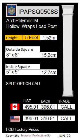 IPAPSQ0508S post wrap column