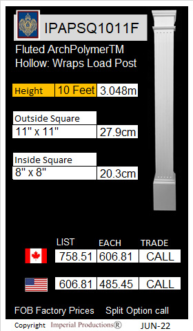 IPAPSQ1011F 10 Feet 11" x 11" 