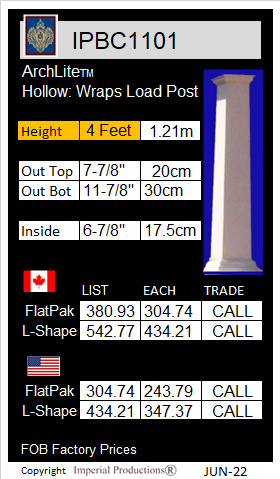 IPBC1101 Tapered Smooth Columns