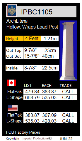 IPBC1105 Tapered Smooth column