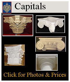 Tuscan capitals, Doric capitals, Decorative capitals for columns