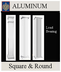 collection of aluminum columns square and round 