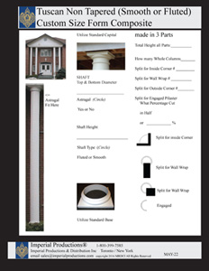 click for custom non tapered composite column form