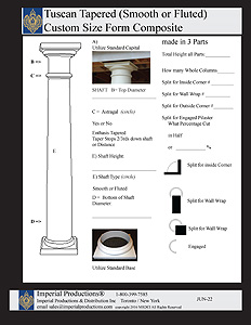 Tuscan Tapered Fiberglass Column fill in form 