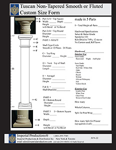 Custom Non Tapered Hardwood Columns