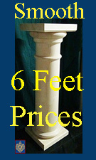 6 feet smooth tuscan columns