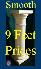 9 feet smooth tuscan columns