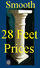 smooth tuscan 28 feet columns