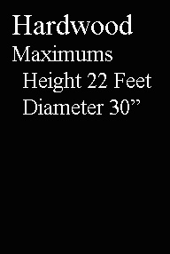 Hardwood maximums 22 Feet - Diameter 30 inches