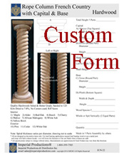 French Country Rope column Tuscan cap and base